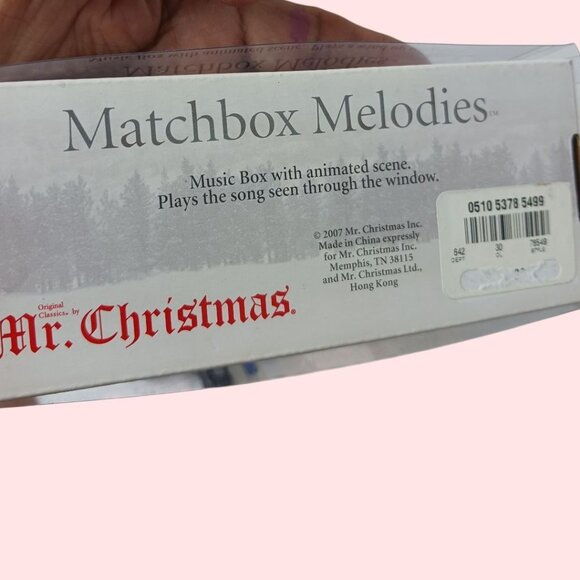 Mr. Christmas Matchbox Melodies Jingle Bells Music Box W/ Animated Scene Plays S - Picture 3 of 10